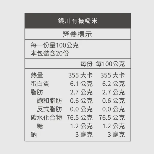 新北市農會真情食品館_銀川-有機糙米(2kg/包)