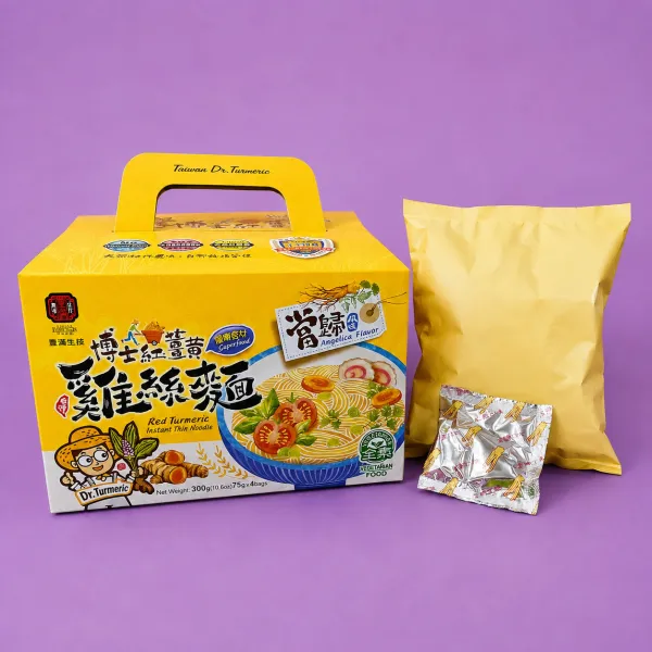 新北市農會真情食品館_博士紅薑黃雞絲麵(當歸)4小包