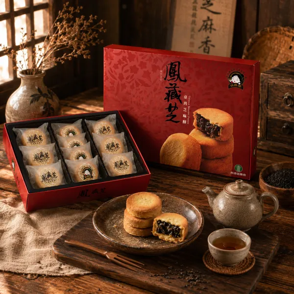 新北市農會真情食品館_西港農會-芝麻酥(10入)中秋禮盒