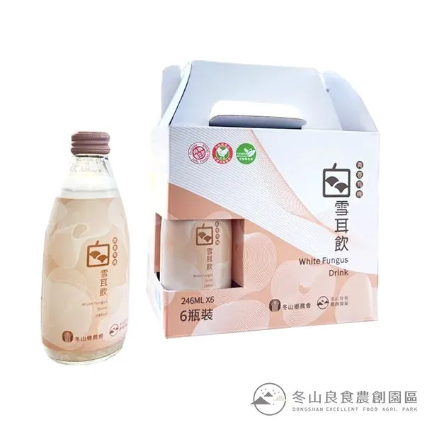 新北市農會真情食品館_宜蘭冬山農會-有機白雪耳飲(245ml x6瓶)/銀耳