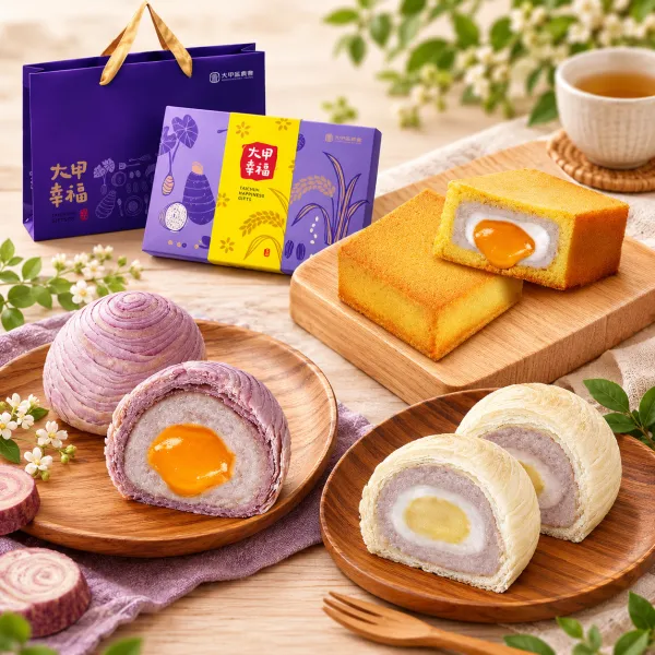 新北市農會真情食品館_大甲農會(芋頭流芯酥+芋泥Q芯+檸檬芋頭酥)中秋禮盒(蛋奶素)