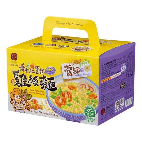 新北市農會真情食品館_博士紅薑黃雞絲麵(當歸)4小包
