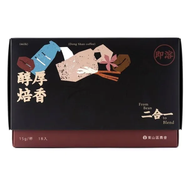 新北市農會真情食品館_東山農會-醇厚焙香即溶2合1無糖咖啡(18入)